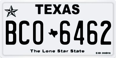 TX license plate BCO6462