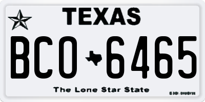 TX license plate BCO6465