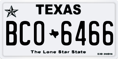 TX license plate BCO6466