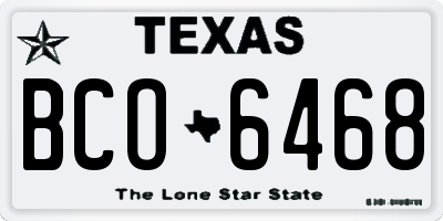 TX license plate BCO6468