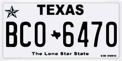 TX license plate BCO6470