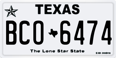 TX license plate BCO6474