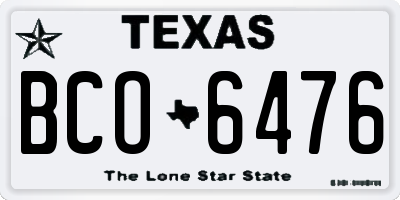 TX license plate BCO6476