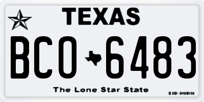 TX license plate BCO6483