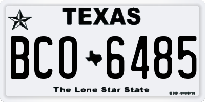 TX license plate BCO6485