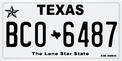 TX license plate BCO6487
