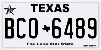 TX license plate BCO6489