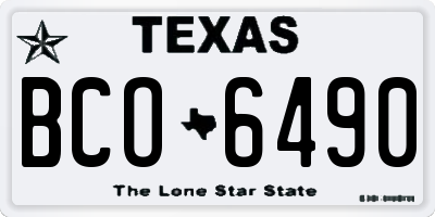 TX license plate BCO6490