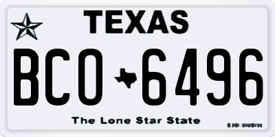 TX license plate BCO6496