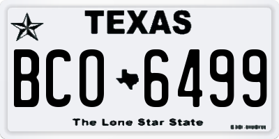 TX license plate BCO6499