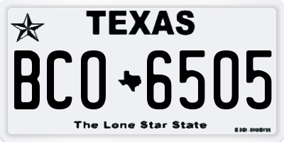 TX license plate BCO6505