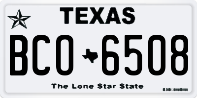 TX license plate BCO6508