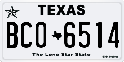 TX license plate BCO6514