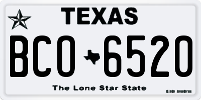 TX license plate BCO6520