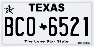 TX license plate BCO6521