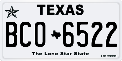 TX license plate BCO6522