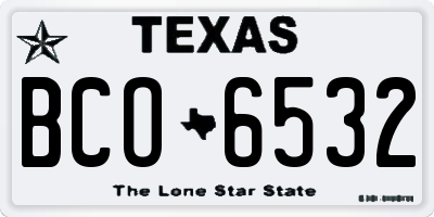 TX license plate BCO6532