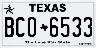 TX license plate BCO6533