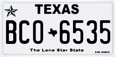 TX license plate BCO6535