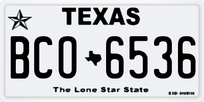 TX license plate BCO6536