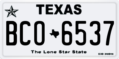 TX license plate BCO6537