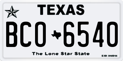 TX license plate BCO6540
