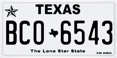 TX license plate BCO6543