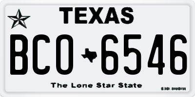 TX license plate BCO6546