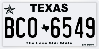 TX license plate BCO6549