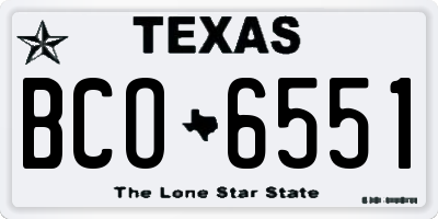 TX license plate BCO6551