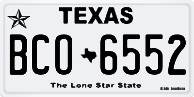 TX license plate BCO6552