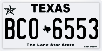 TX license plate BCO6553