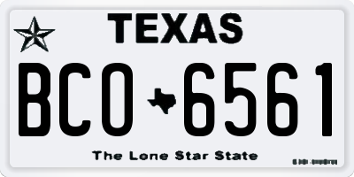 TX license plate BCO6561