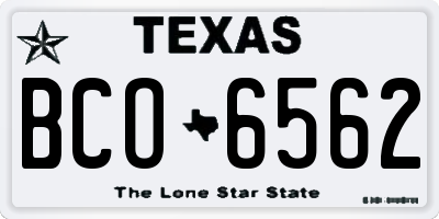 TX license plate BCO6562