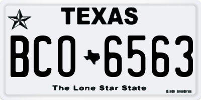 TX license plate BCO6563