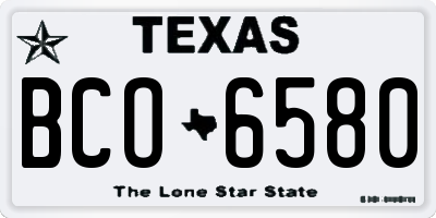 TX license plate BCO6580