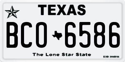 TX license plate BCO6586