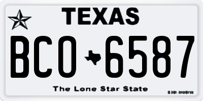 TX license plate BCO6587