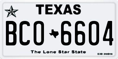 TX license plate BCO6604
