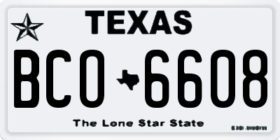 TX license plate BCO6608