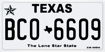 TX license plate BCO6609