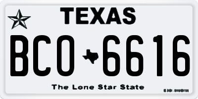 TX license plate BCO6616