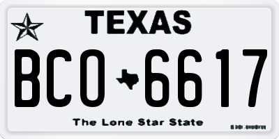TX license plate BCO6617
