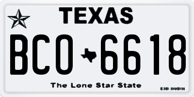 TX license plate BCO6618