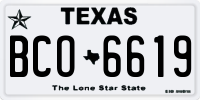 TX license plate BCO6619