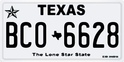 TX license plate BCO6628