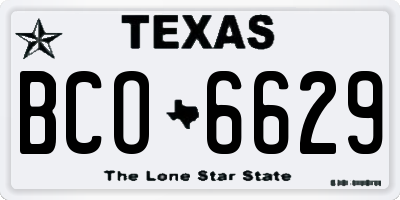 TX license plate BCO6629