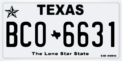 TX license plate BCO6631