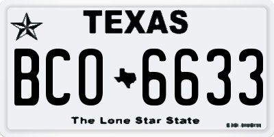 TX license plate BCO6633