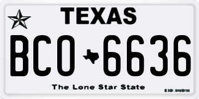 TX license plate BCO6636
